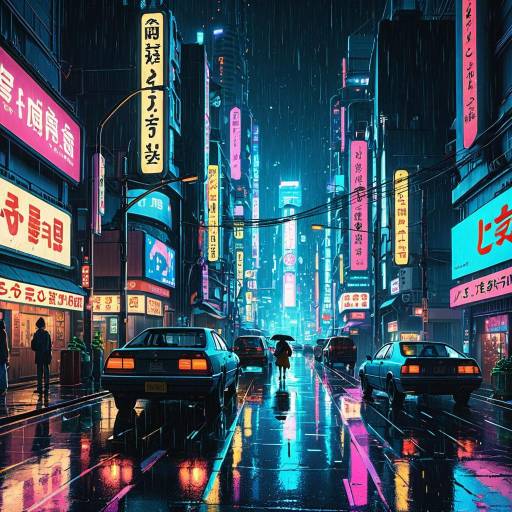 Epic Neon Cyberpunk Cityscape Illustration Epic Neon Cyberpunk Cityscape Illustration