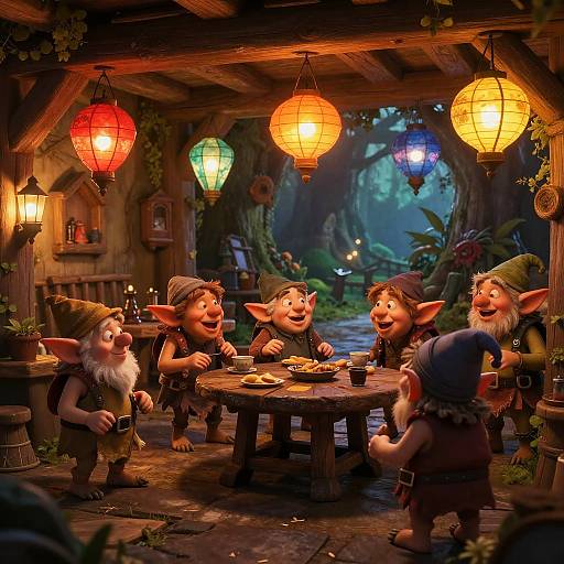 Whimsical Silly Tavern Fantasy Scene