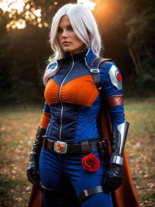 Woman in Rose Wilson Cosplay Costume