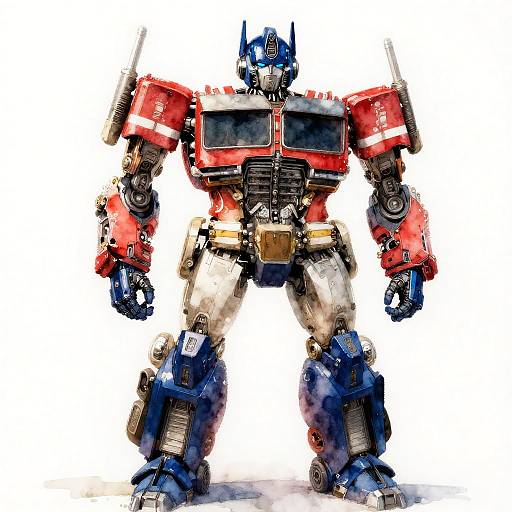 Beast Wars Optimus Prime Watercolor Portrait
