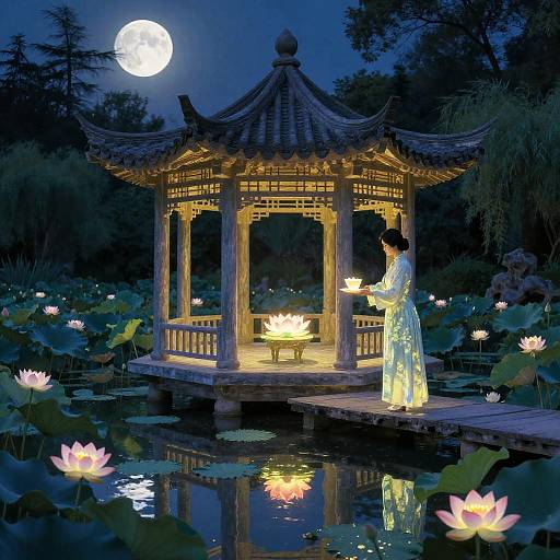 Neon Monet Tea House Glow