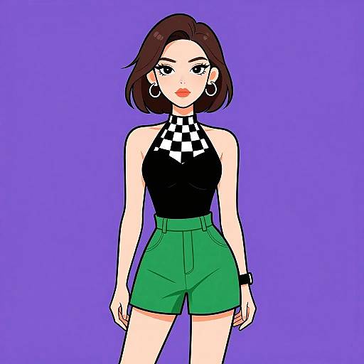 Trendy Woman in Stylish Summer Outfit