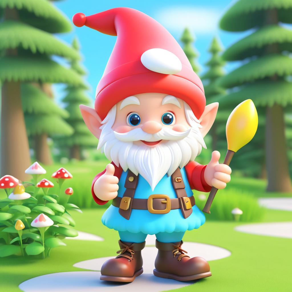 Charming Kawaii 3D Gnome Animation