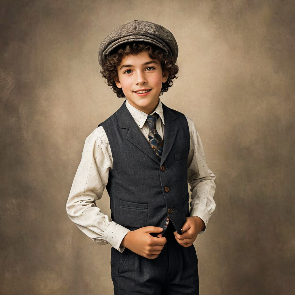 Cheerful 1920s Newsboy Photo Shoot