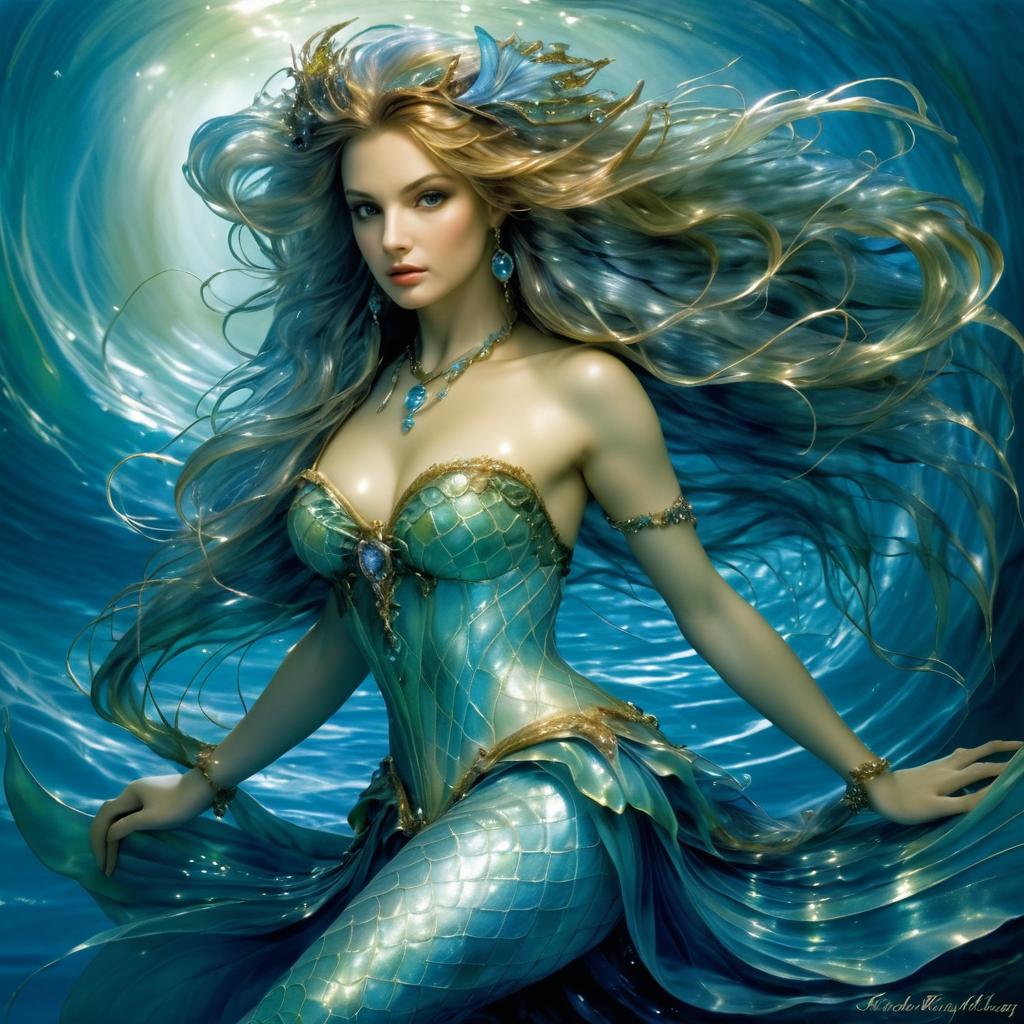 Radiant Mermaid Humanisation Fantasy Art