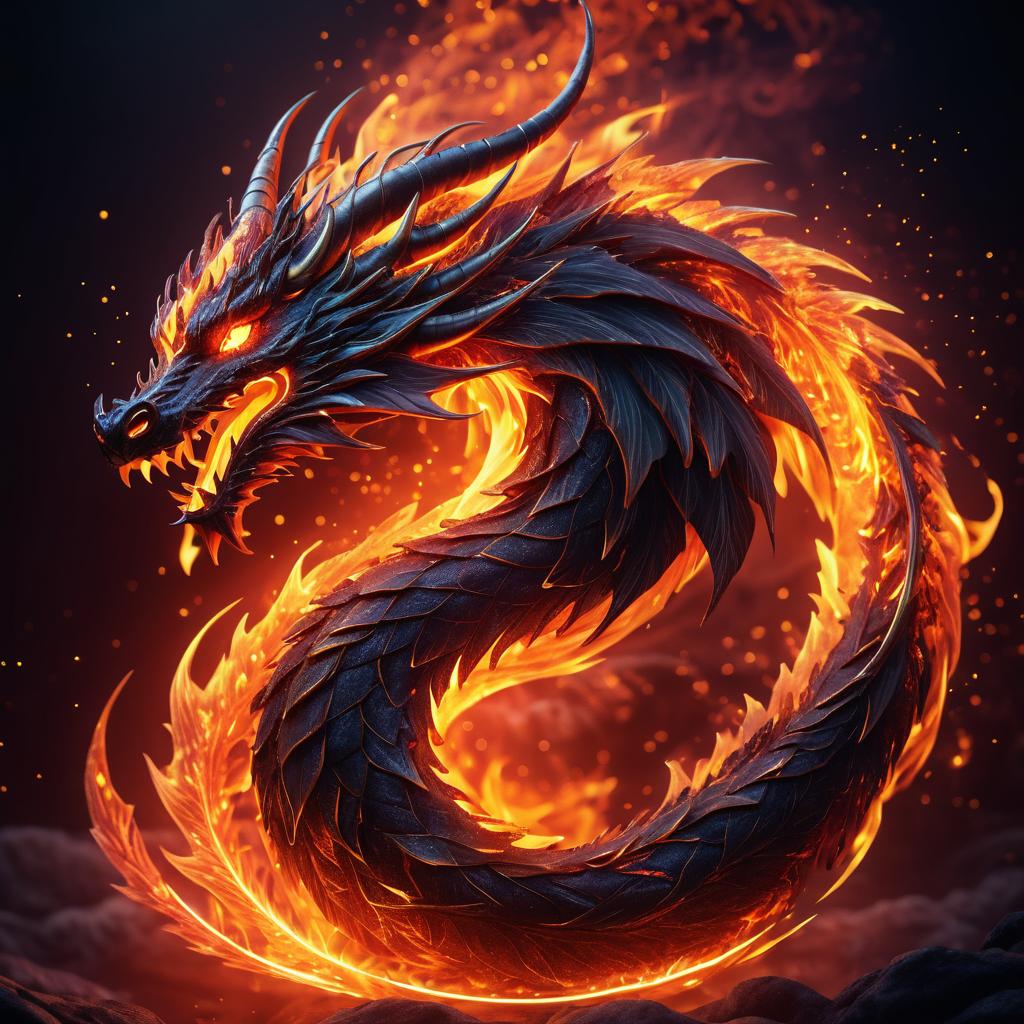 Ethereal Fire Dragon in Cinematic Detail