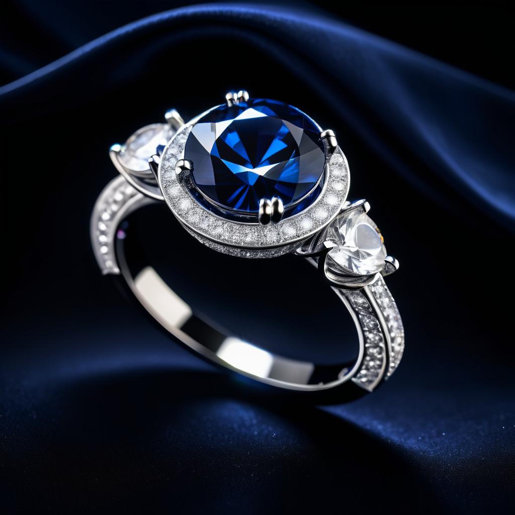 Stunning Sapphire Diamond Ring Display