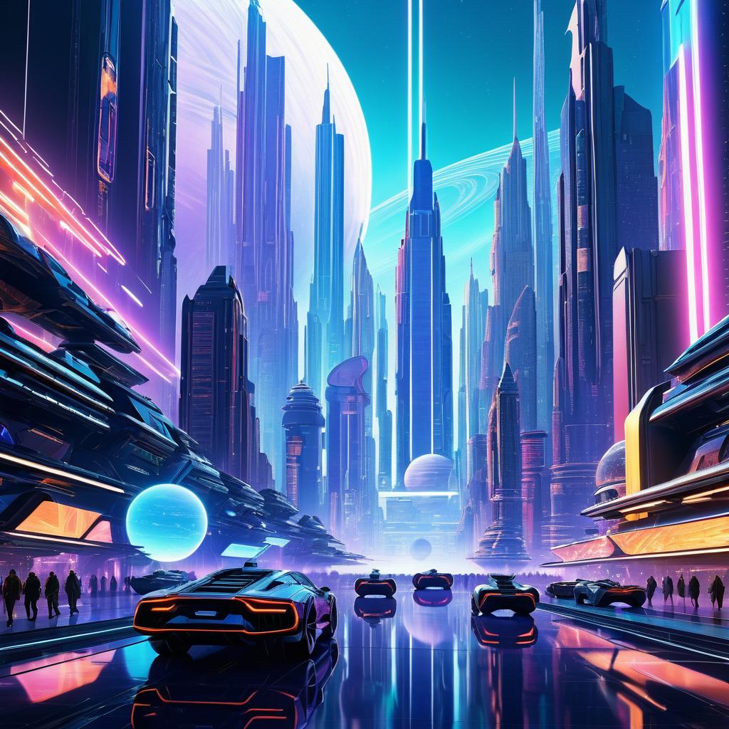 Cinematic Futuristic Cityscape Poster Art