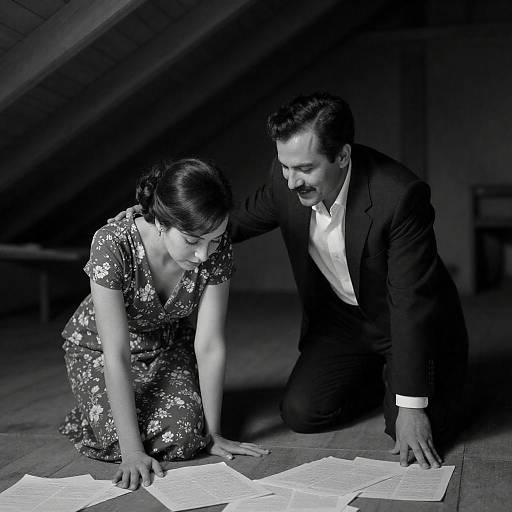 Intimate Moment in a Dim Attic