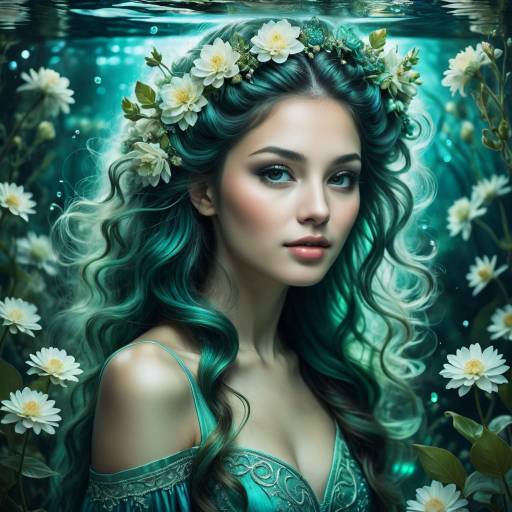 Ethereal Fantasy Portrait Underwater Garden