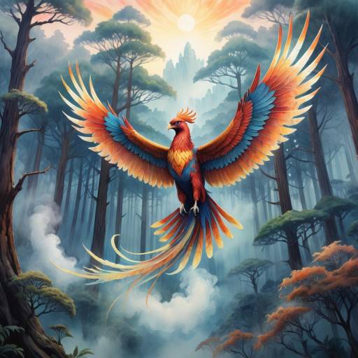 Majestic Phoenix in Mystical Forest