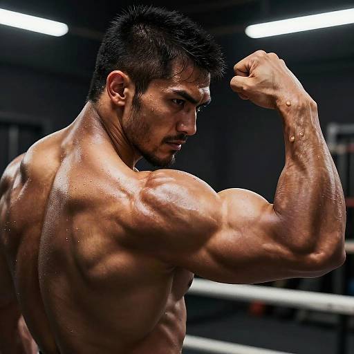 Hyper-Realistic Muscular Fighter Portrait