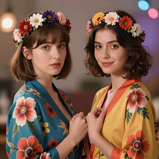 Joyful Floral Robes and Headbands