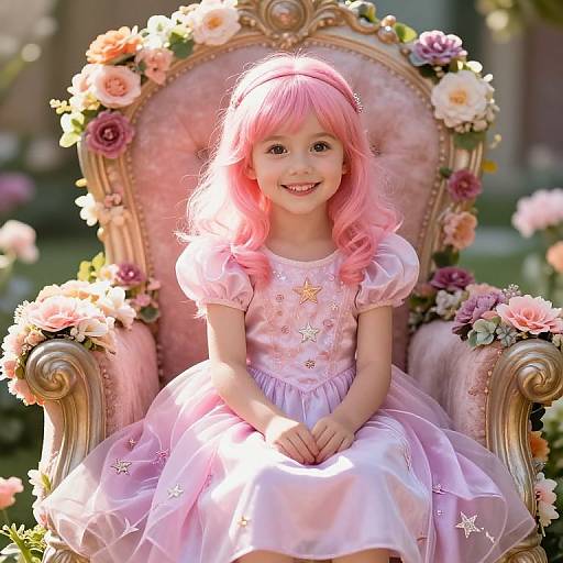 Cheerful Young Princess in Fantasy
