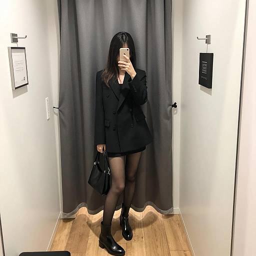 Chic Mirror Selfie in Fitting Room