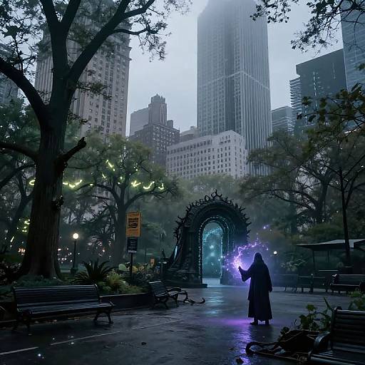 Misty Urban Fantasy Portal Scene