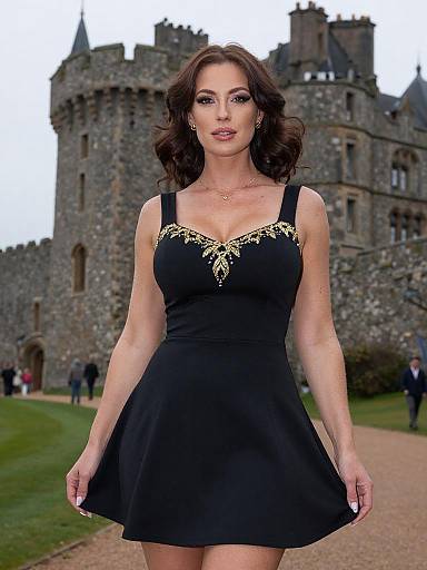 Vintage Style Woman at Scottish Castle