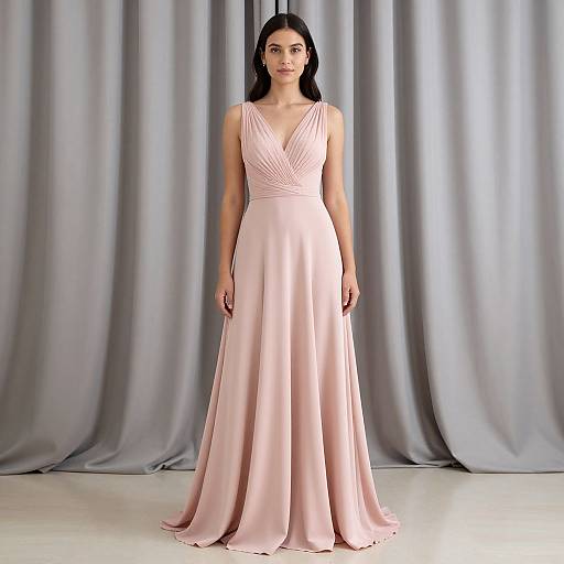 Elegant Woman in Pink Gown