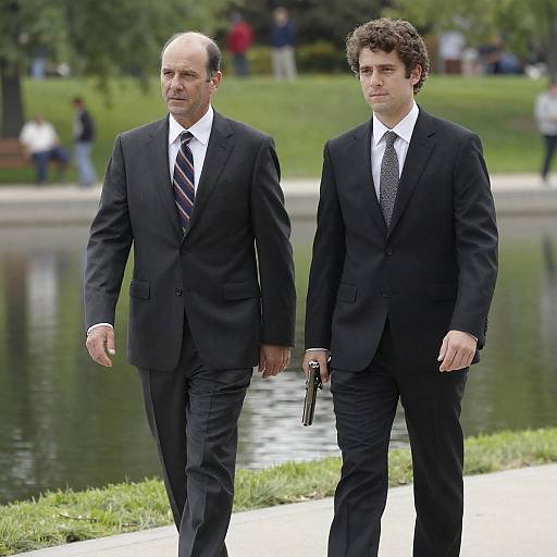 Businessmen by the Lake with Tension