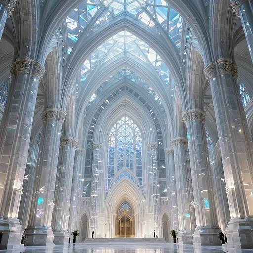 Crystalline Temple Interior in D&D Style