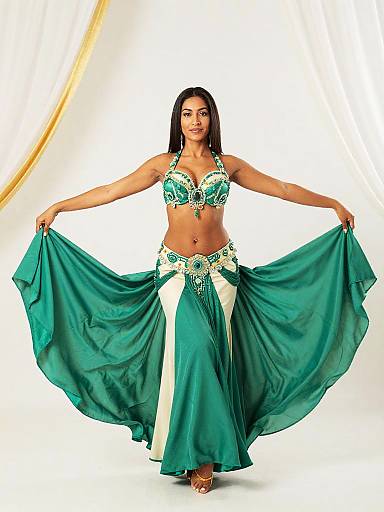 Emerald and Ivory Belly Dance Portrait