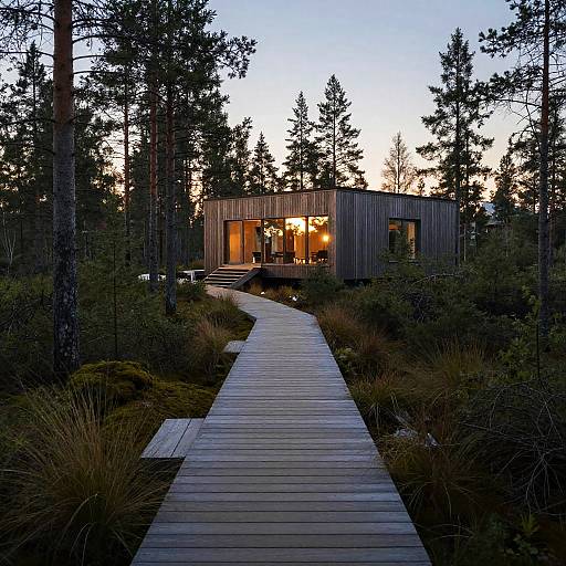 Nordic Summer Night Swamp Path