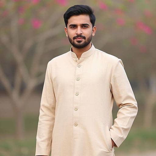Man in Sherwani Outdoors Portrait