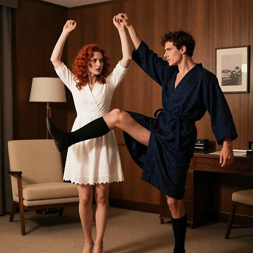 Retro Room Pose: Vintage Vibes Captured