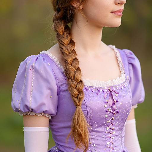 Close-Up Woman in Rapunzel Costume