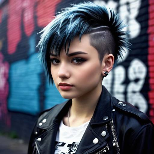 Edgy Punk Portrait Against Graffiti Walls