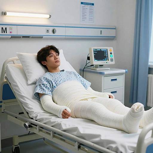 Hyperrealistic Hospital Patient Scene