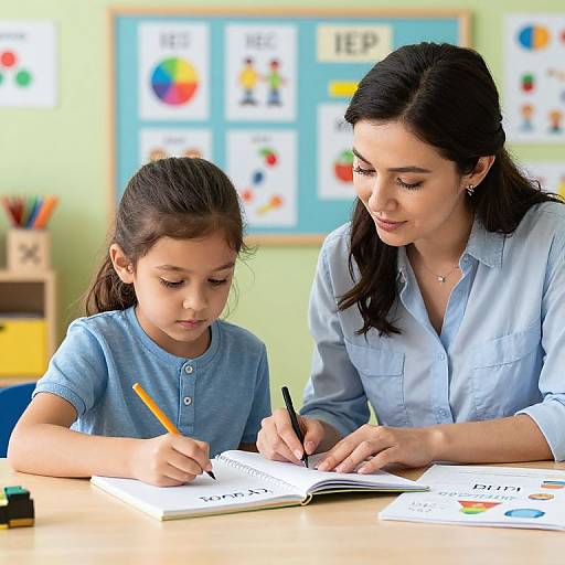 Teacher Guiding Student on IEP Goals