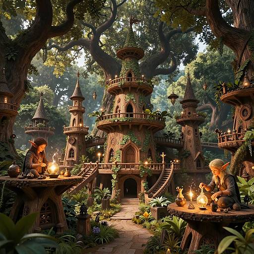 Wood Elf City in Giant Oak Forest