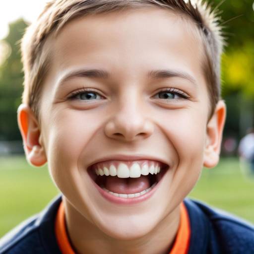 Joyful Boy in Natural Park Setting