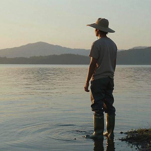 Peaceful Fisherman at Dawn