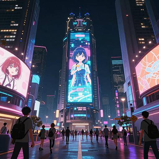 Vibrant Cyberpunk Neon Cityscape