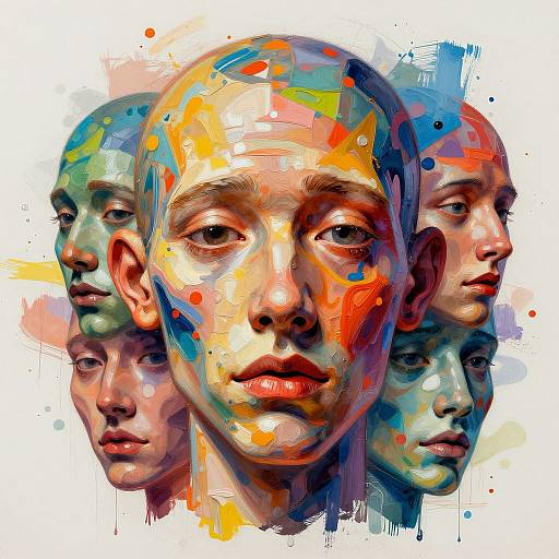 Experimental AI-Generated Distorted Faces