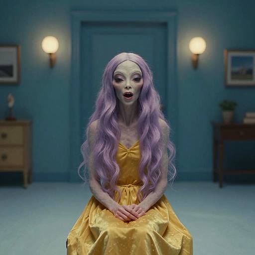 Interstellar Alien in Wes Anderson Style