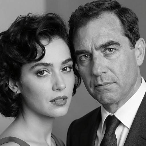 Intense Black and White Couple Portrait