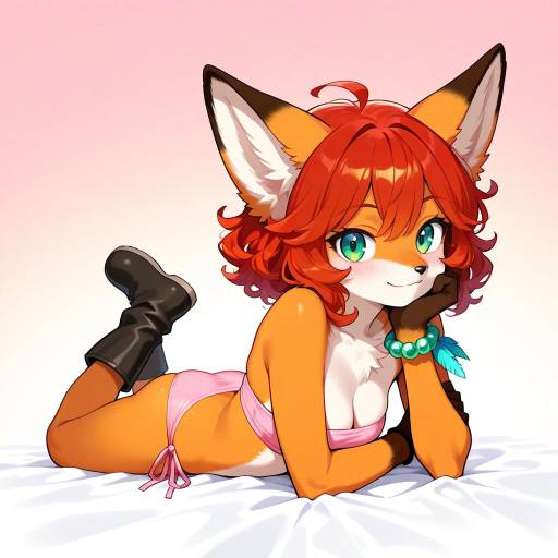 Petite Fox-Eared Girl in Playful Pose Petite Fox-Eared Girl in Playful Pose