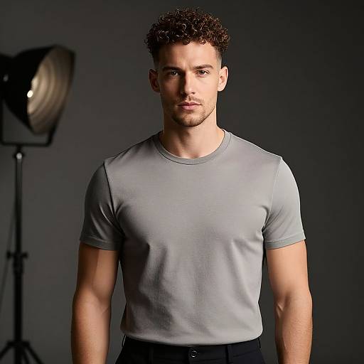 Elegant Fit European Man in Studio