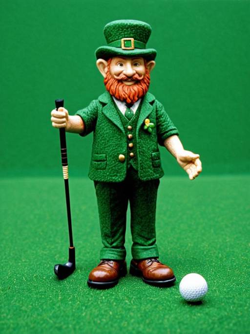 Leprechaun Golfer Figurine