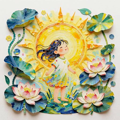 Radiant Child Amid Lotus Blooms