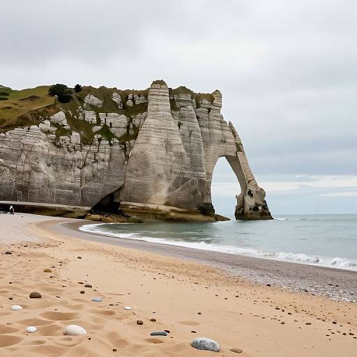 Etretat Beach Needle Rock Illustration