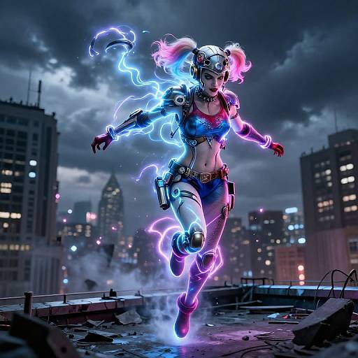 Cyberpunk Harley Quinn Transformation