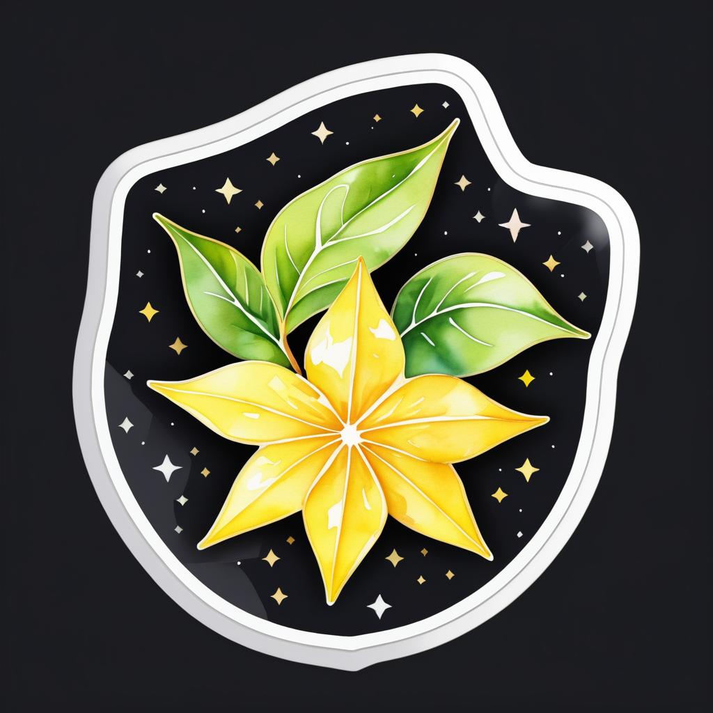 Vibrant Starfruit Sticker Design Concept