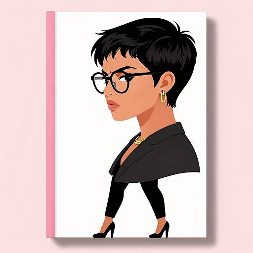 Angry Latina with Glasses Illustration
