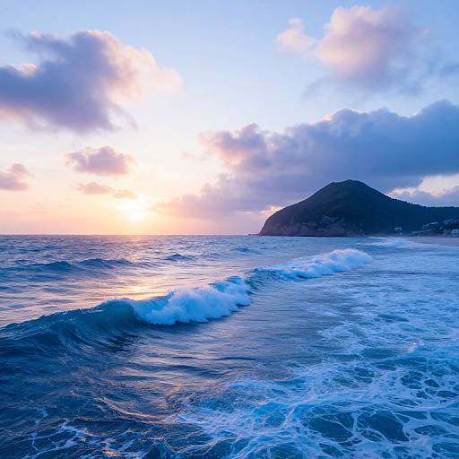 Futuristic Neon Ocean Sunrise