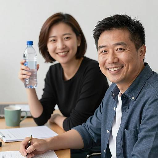 Casual Indoor Portrait of Two Friends