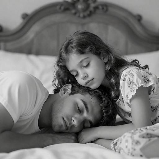 Serene Black-and-White Portrait of Intimacy